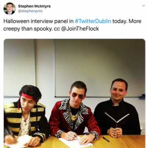 Halloween interview panel in Twitter Dublin